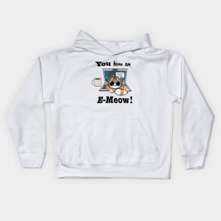 Cat T-Shirt - You have an E-Meow! - Orange Cat Kids Hoodie